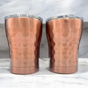 SIC stainless steel hammered copper 12oz tumblers